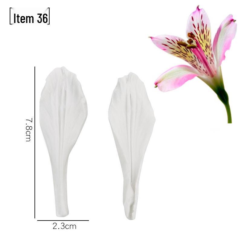 Силиконовая форма для мастики - Набор лепестков и листьев, пищевая, для тиснения на дереве и цветах.