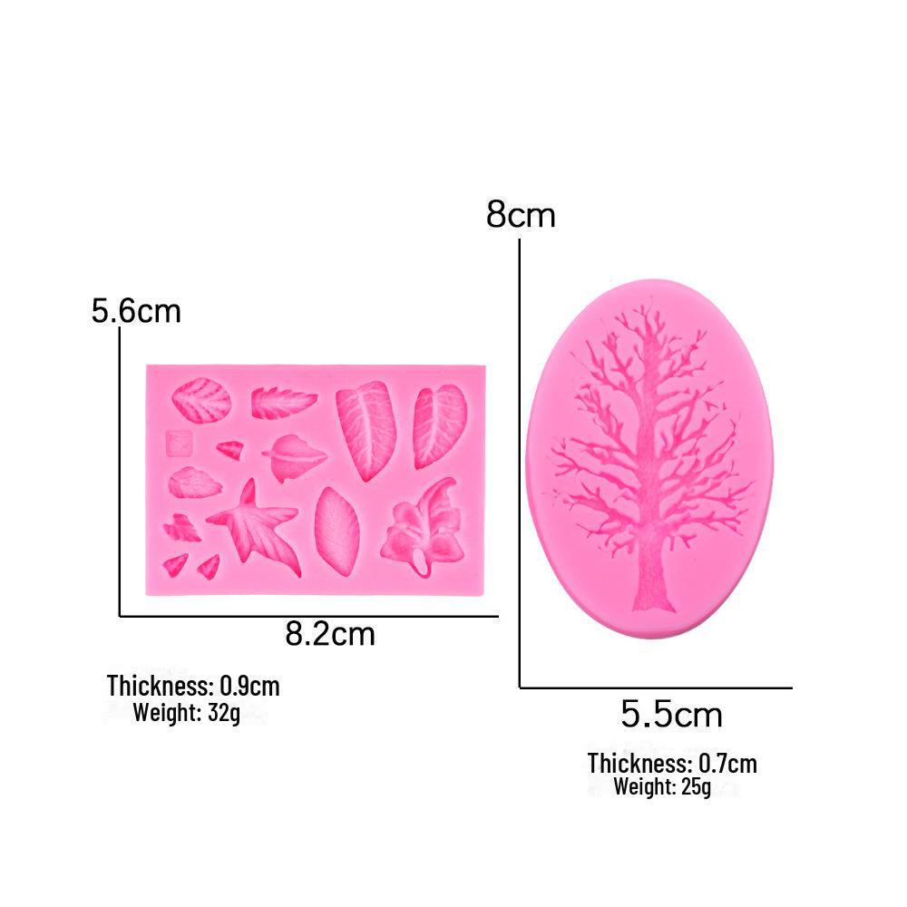 Large & Small Leaf Shaped Christmas Tree Fondant and Chocolate Mold