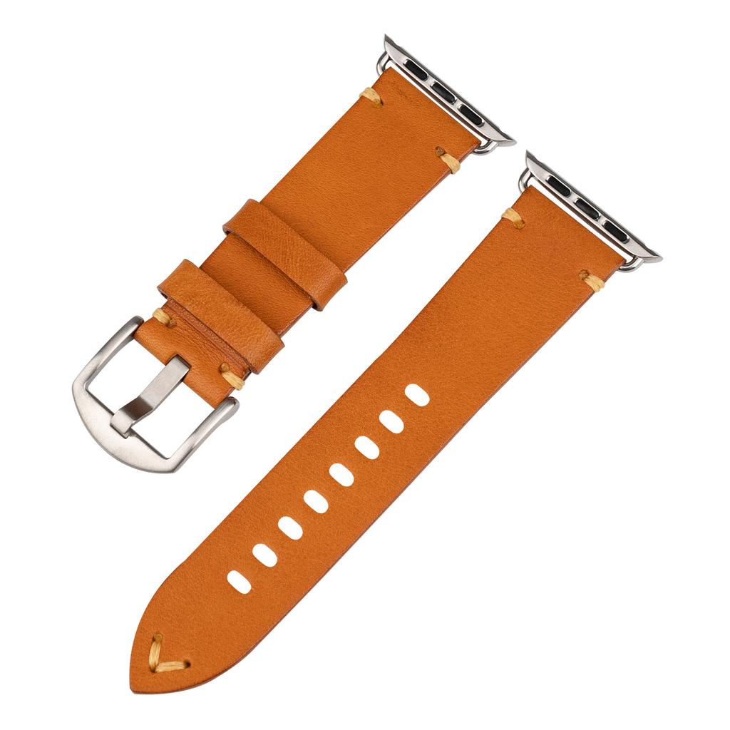 Оригинальный кожаный ремешок для часов из коровьей кожи, замена для Apple Watch Series 3 4 5 6 7 8 9 S9, прочный аксессуар-браслет для смарт-часов