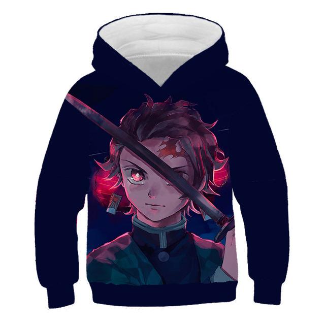 2025 Детские 3D Толстовки Demon Slayer Мода Осень Мальчики Толстовка Худи Манга Kimetsu No Yaiba Мальчики Девочки Джемперы 4-14 лет Одежда