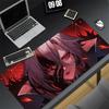 Игровой коврик для мыши Нескользящий Прошитые края Красный Черный Аниме Девушки Арт Принт Клавиатурный коврик для Геймера Домашний Офис Настольный коврик