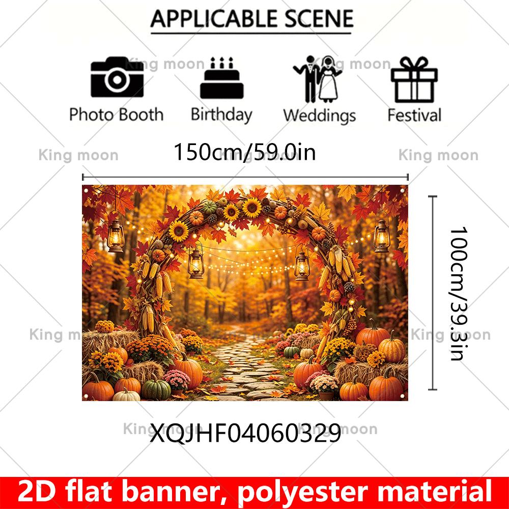 Two-dimensional plane 1 piece Autumn Thanksgiving Harvest Wall Banner 59.06 × 39.37 incheszyc