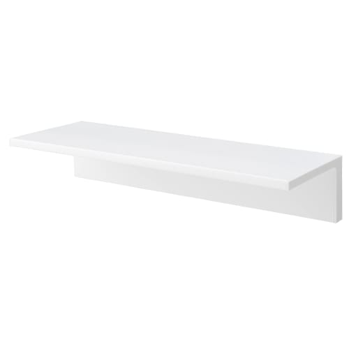 LEC SOROU Wall Rack, 390mm Wide (Woodgrain White), Made in Japan, No Screwdriver Required, Water-Resistant Resin