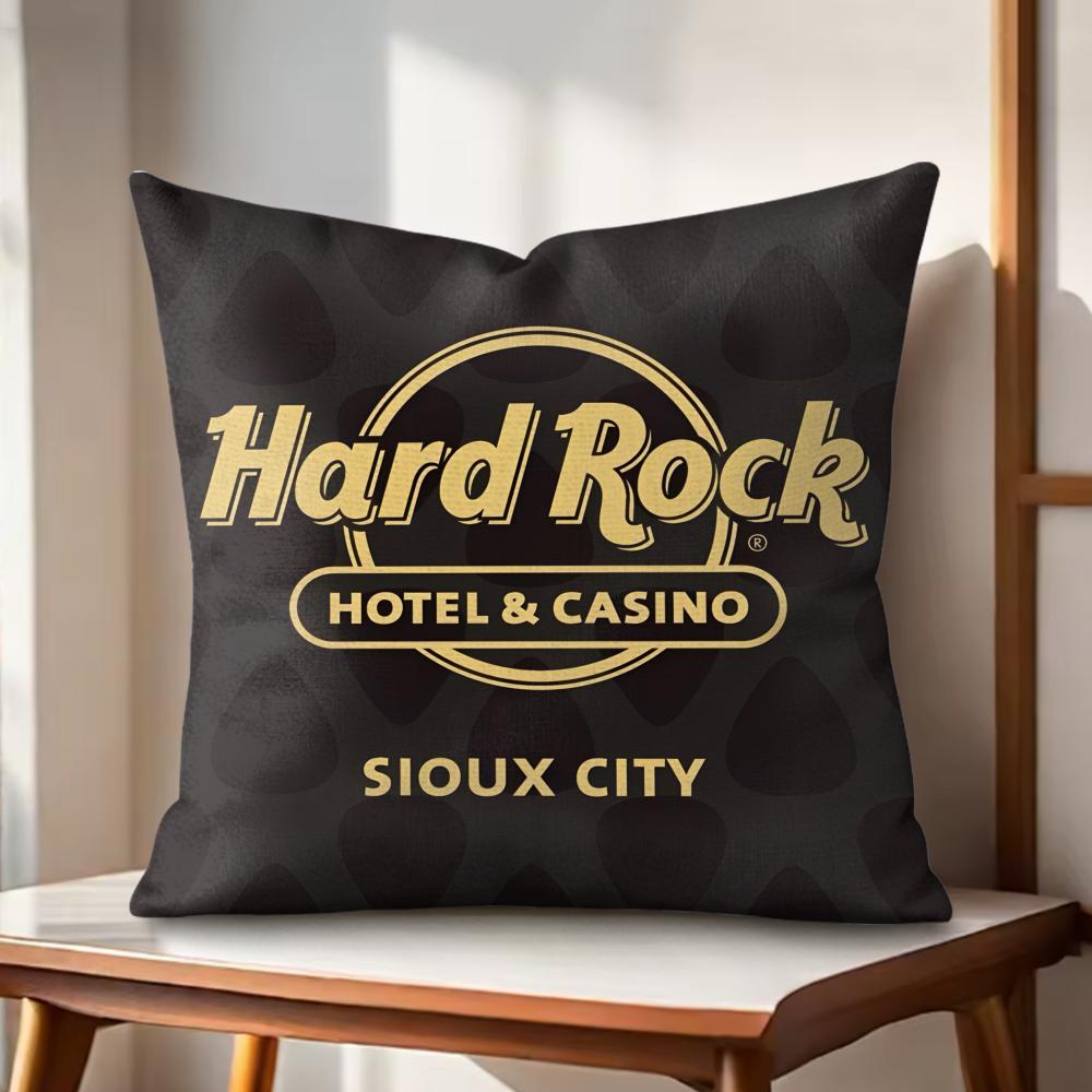 Luxury HHardrock Cafe Cushion Cover Natural Linen Organic Fabric DoubleSided Printing Couch Pillow Covers Home Decor