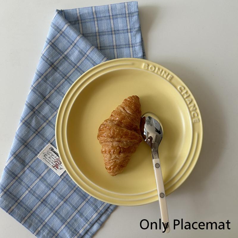 1PC Blogger Same Napkins Table Mat Checkered Tablemats Ins Plaid Tablecloth Home Decoration Accessories 35x50cm