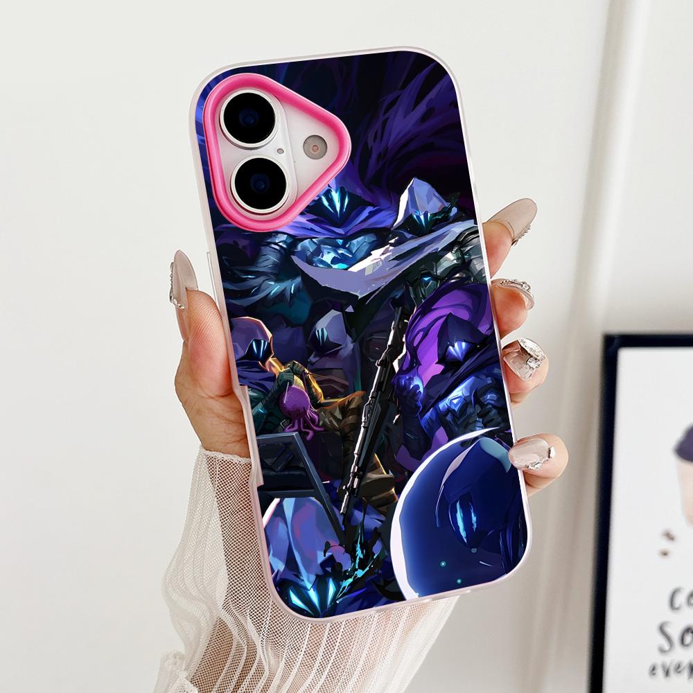 Valo Omen Phone Case for iPhone 17 16 15 14 13 12 11 Air Pro Max Plus Jelly Double layer Rose Red Cover