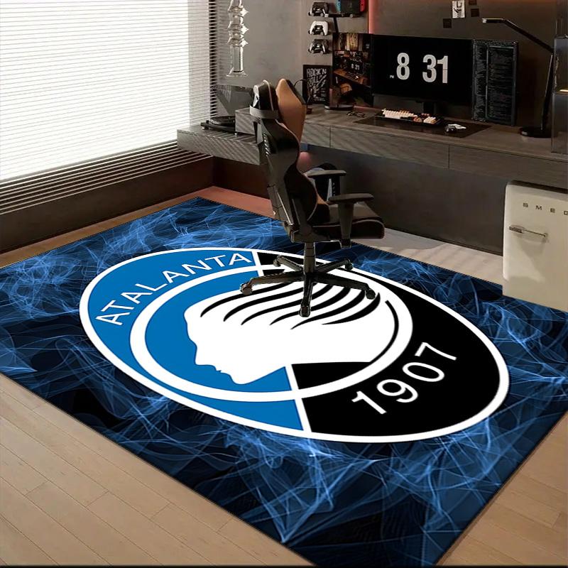 Football Atalanta Rug for Living Room, Game Rooms, Office, Bedroom, Office Floor Mat Playful Design, fan gifts Christmas decor