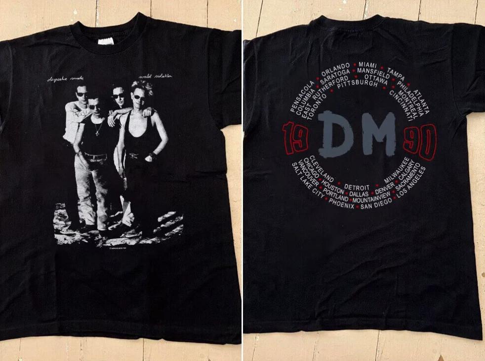Depeche Mode T-Shirt Depeche Mode World Violation 1990 Tour Concert T-Shirt