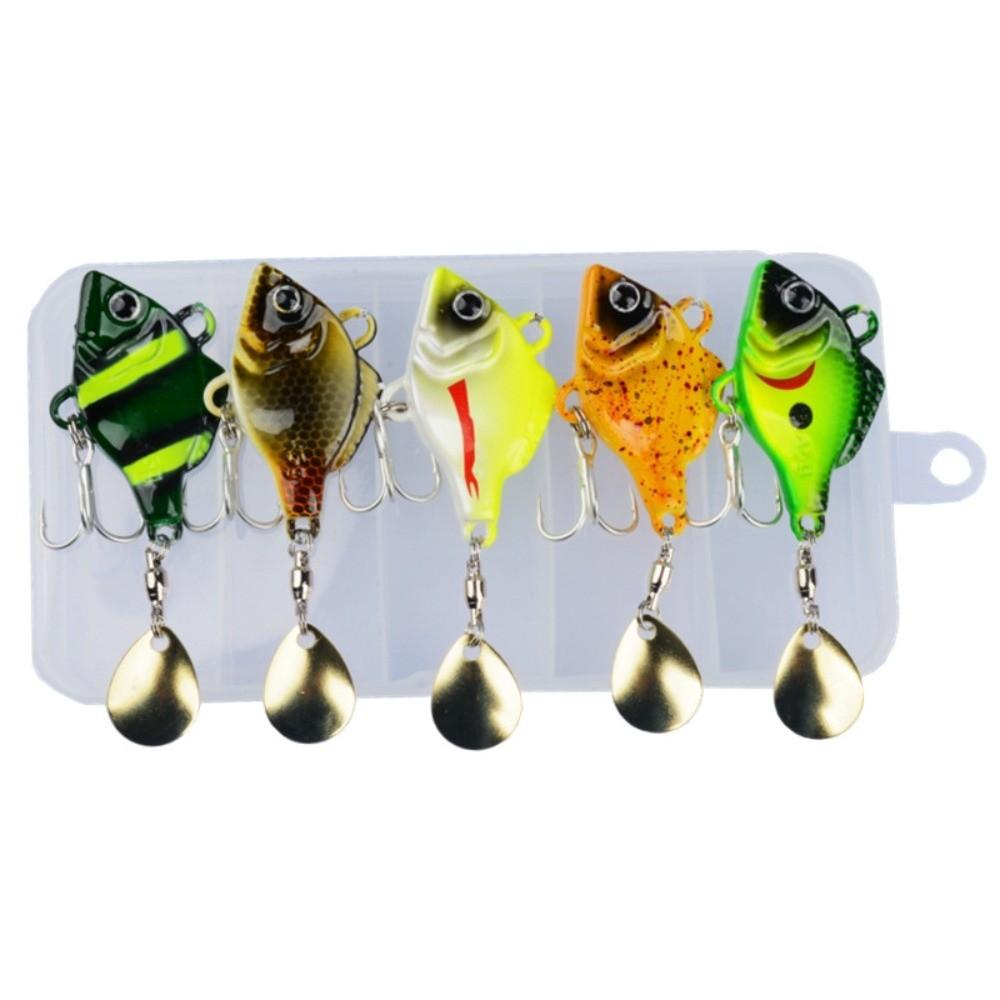 5pcs Vibration Bait Fishing Lures Kit with Box Fishing Lures Hooks Sea Equipment