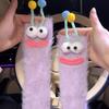 Fuzzy Silly Socks Funny Fluffy Cartoon Socks with Eyes Cute Winter Sleeping Socks