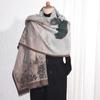 Elegant Umbrella Pattern Imitation Cashmere Scarf for Women - High-End Style and Warmth