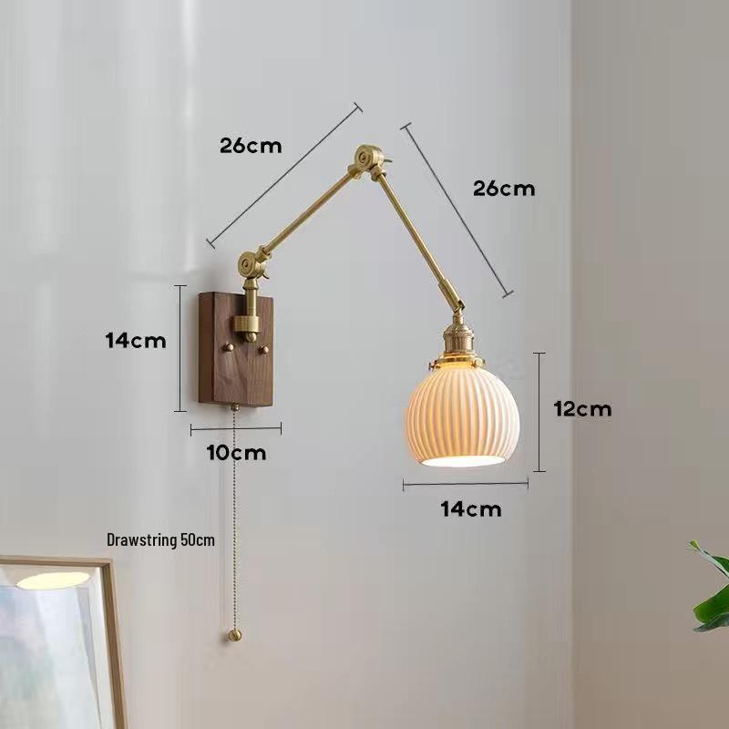 Used Copper French Retro Wabi-Sabi Style Swing Arm Wall Sconce for Bedroom or Living Room.