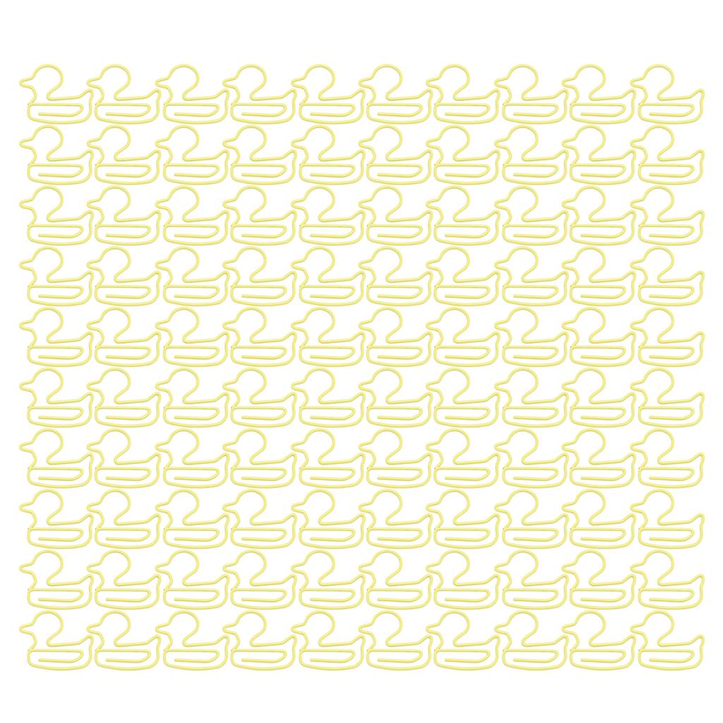 100 шт. скрепок в форме желтой утки, легкие портативные, гальванические, металлические скрепки, отключены