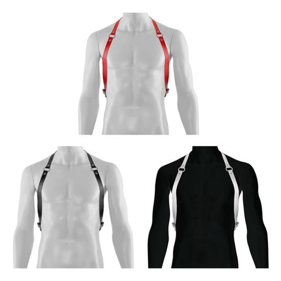 Men Women Punk Belt Punk Style Adjustable Faux Leather Harness with Buckled Straps Clothing Accessory