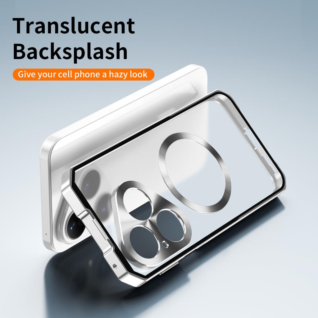 For Huawei Pura 80 Case Compatible with MagSafe Hard PC Metal Frame Frosted Phone Back Cover