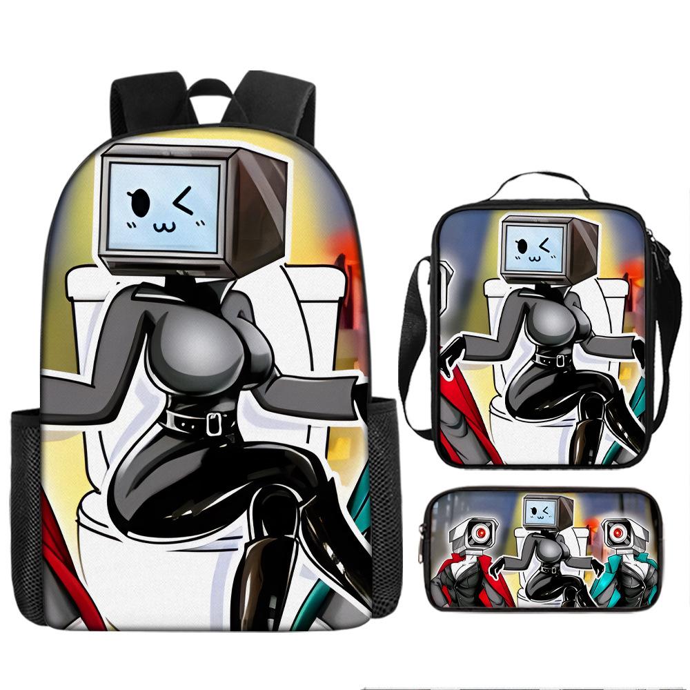 Туалетный человек пародия школьный рюкзак новый ученик рюкзак ранец пенал