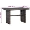 3 Piece Bistro Set with Cushions Poly Rattan Grey