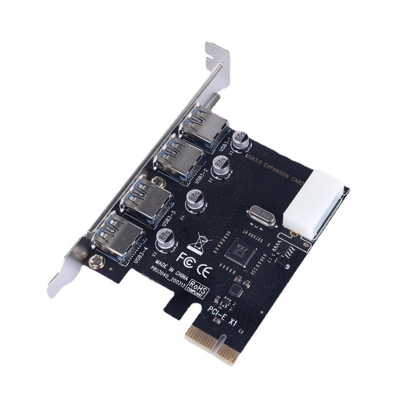 1 шт. PCI Express PCIe USB 3.0 концентратор-адаптер, 4 порта USB 3.0, карта расширения PCI-E, 4-портовый контроллер USB3.0, аксессуары для DIY