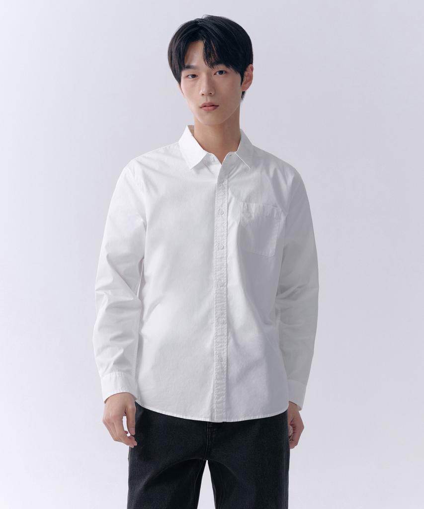 MUSINSA STANDARD Basic Washed Poplin Shirt [White]