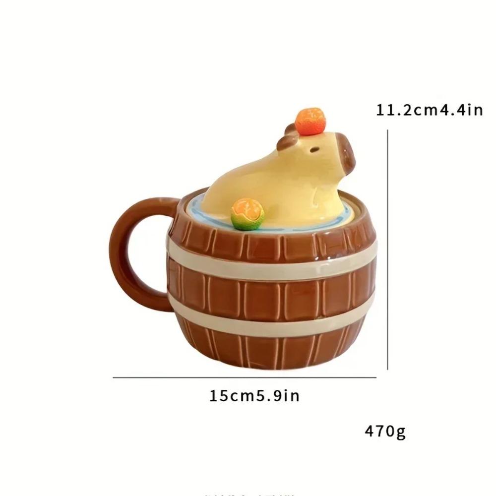 Ceramic Capybara Mug Cute Kawaii Coffee Cups Creative Capybara Water Bucket Cup  Home