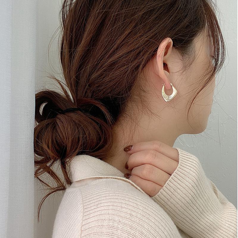 ANENJERY Необычные серьги-кольца Женские нишевые геометрические серьги