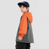 Boys' Outdoor Three-Color Splice Hooded Softshell Jacket