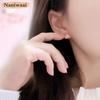 Naniwaai Earrings for Women Popular High Quality Zirconia Earrings Hypoallergenic Silver 925 Earrings 18K Brachila Plated Cute Flower Earrings Work