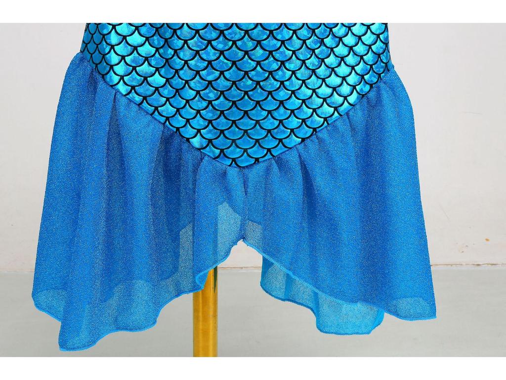 Girls' Sequin Cap Sleeve Mermaid Princess Dress