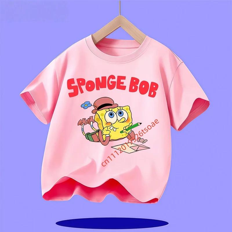 New SpongeBob SquarePants Childrens TShirt Casual Daily Comfortable Breathable for Boys and Girls