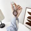 18mm Watch Band Leather with Bling Metal Slim Smartwatch Bracelet Strap for Huawei Watch GT 5 41mm GT4/ Venu 3S/ Forerunner 265S
