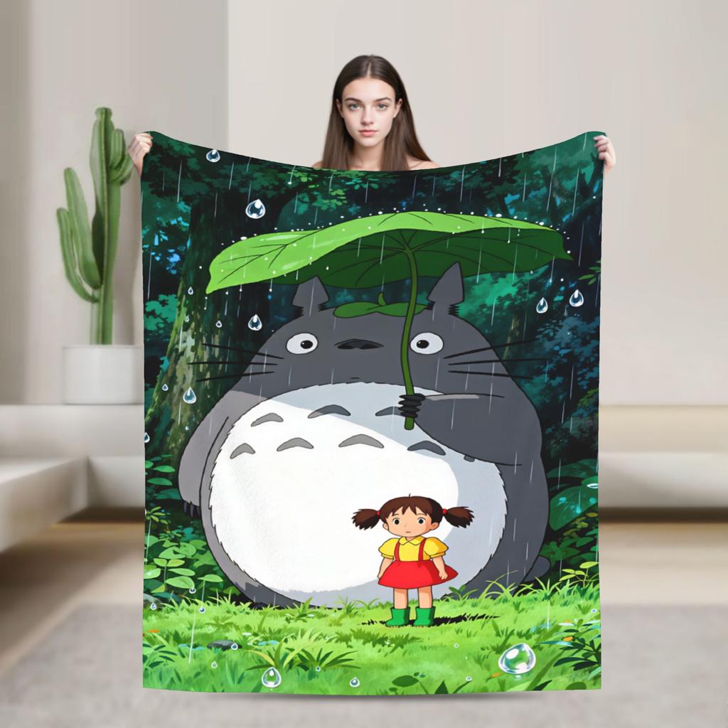 Totoro Blanket Travel Flannel Bedding Throws For Living Room Soft Custom Quality Bedspread Gift Idea