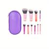 10 Black Mini Makeup Brush Travel Portable Makeup Tool Makeup Puff - Palm Brush Professional Makeup Tool Set
