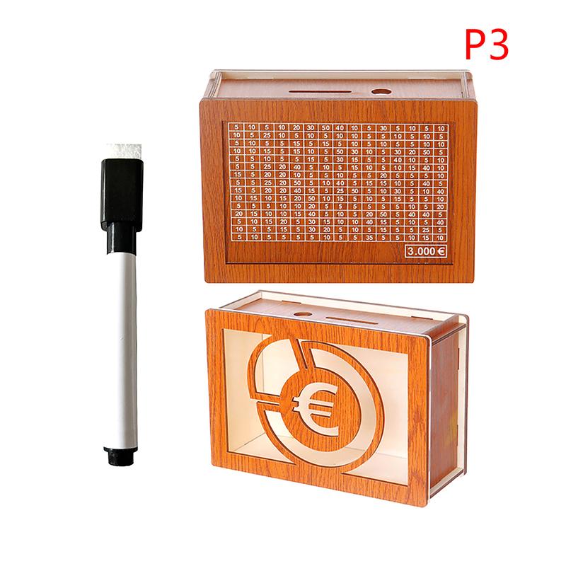 Декоративная копилка из натурального дерева со счетчиком, копилка ручной работы для творческих детей, цель по экономии денег 10000 евро
