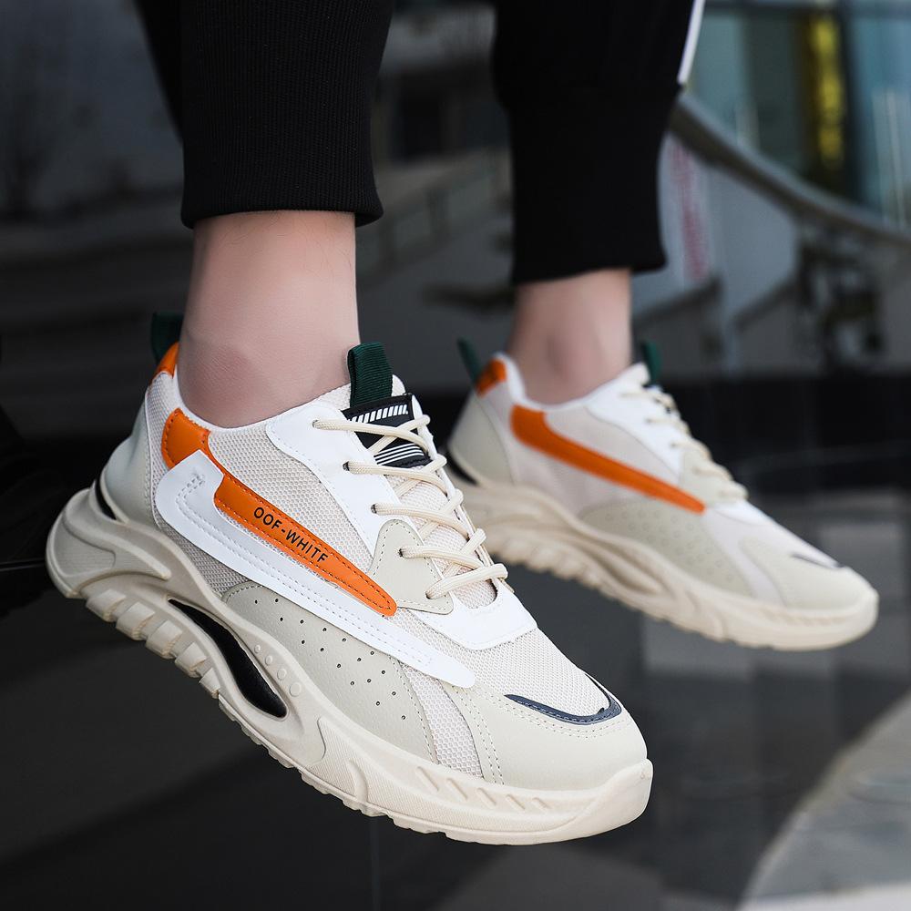 Новые весенние повседневные туфли Удобные дышащие кроссовки для бега Спортивная обувь для трансляций в прямом эфире Молодежная модная мужская обувь