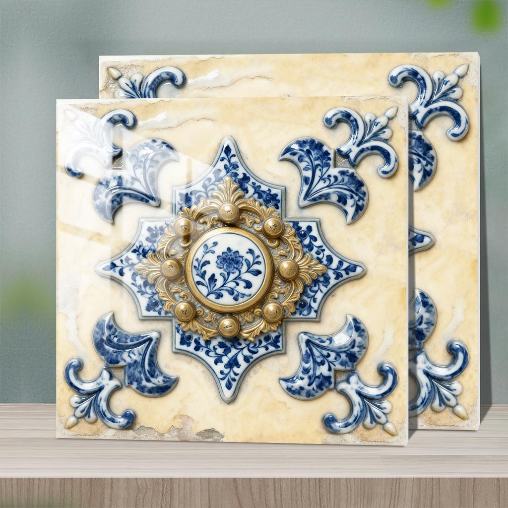 Waterproof 3D Tile Stickers Self-Adhesive PVC Wall Decals - Herringbone & Brick Style for Kitchen Backsplash Decor - Multi Designs