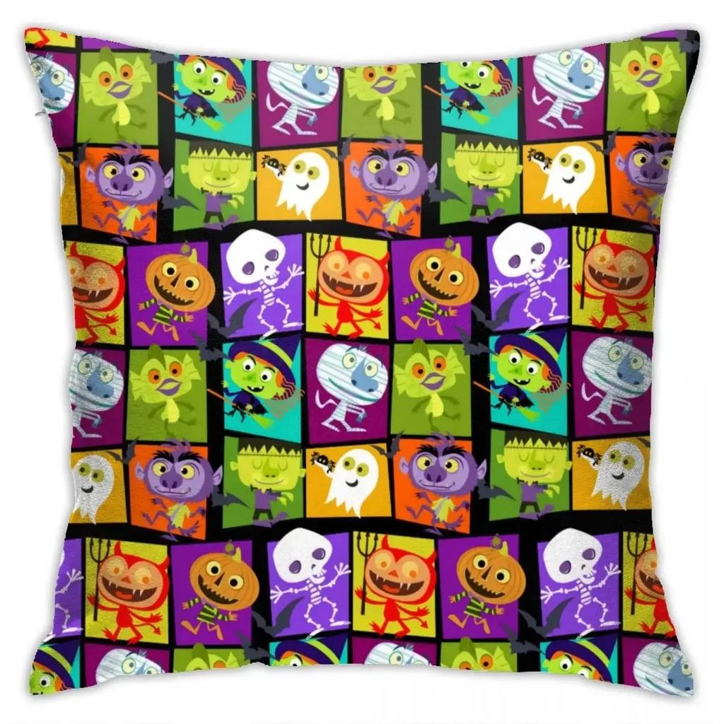 Halloween Horror Skull Pumpkin Bat Cushion Is Suitable for Home Living Room Sofa Bedroom Room Decoration