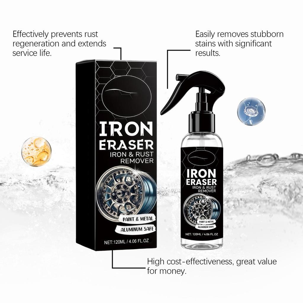 Car Rust Cleaner Spray – Gentle Rust Stain Remover for Body, Wheels & Metal less