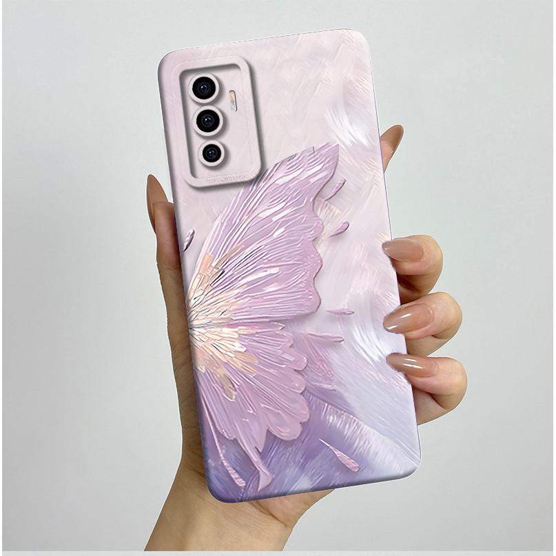 Чехол для Vivo V23e Жидкий силикон Эстетичный Роскошный Защита камеры Ударопрочный Мягкая задняя крышка Для телефона Vivo V 23e 4G 5G