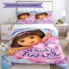 Dora Explorer Bedding Set Breathable Duvet Cover with Pillowcases Decorative Bed Linen for Bedroom Home Decoration Birthday Gift