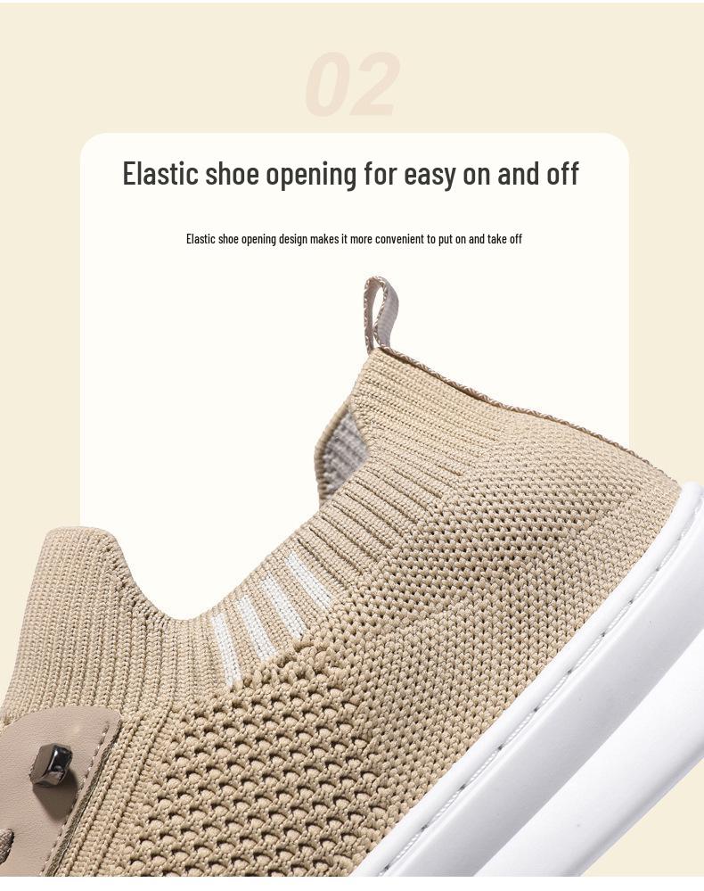 Мужские осенние дышащие сетчатые слипоны Flyknit повседневные низкие спортивные кроссовки