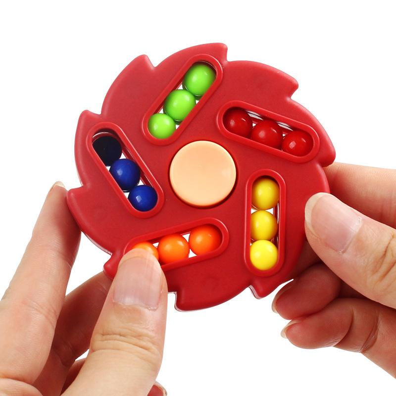 Magic Rotating Bean Puzzle Cube Fingertip Spinner Anti-Anxiety Stress Relief Fidget Toys For Kids Party Favors Classroom Prizes