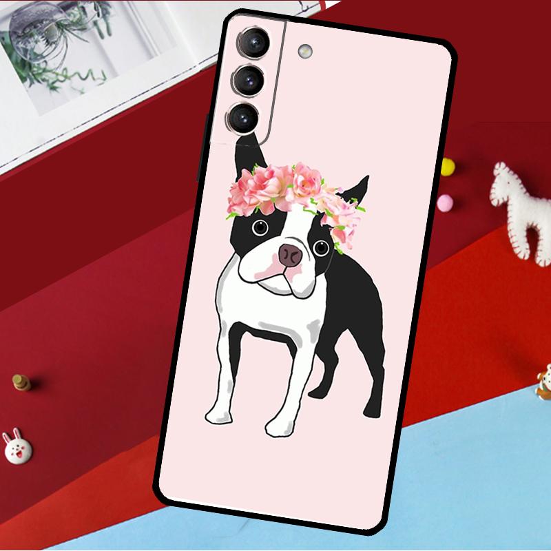Чехол для телефона Boston Terrier Dog для Samsung Galaxy S25 S23 S22 S20 S24 Ultra S9 S10 Plus S21 FE S25 FE