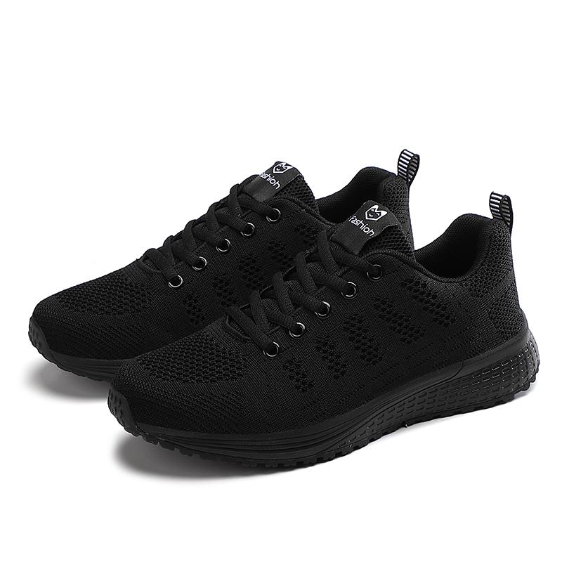 Women Casual Shoes Breathable Walking Mesh Lace Up Flat Shoes Sneakers Women Tenis Feminino Pink Black White