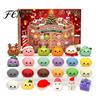 Christmas Advent Calendar Squeezy Toy 2026, 24 Days Dumpling Toys Countdown Plush Calendar, Decor Jumbo Mini Glitter for Stress Relief Festive