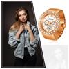 JEWELRYWE Ring Ring Watch Installation Ring Watch Time Check Decoration Clock Fashion Large Number Dial Ring Watch Couple Rose Gold Women's