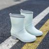 New Short Rubber Female Rain Boots Fashion Outdoor Warm Anti Slip Solid Color Women's Rainboots PVC Waterproof Women Water Shoe