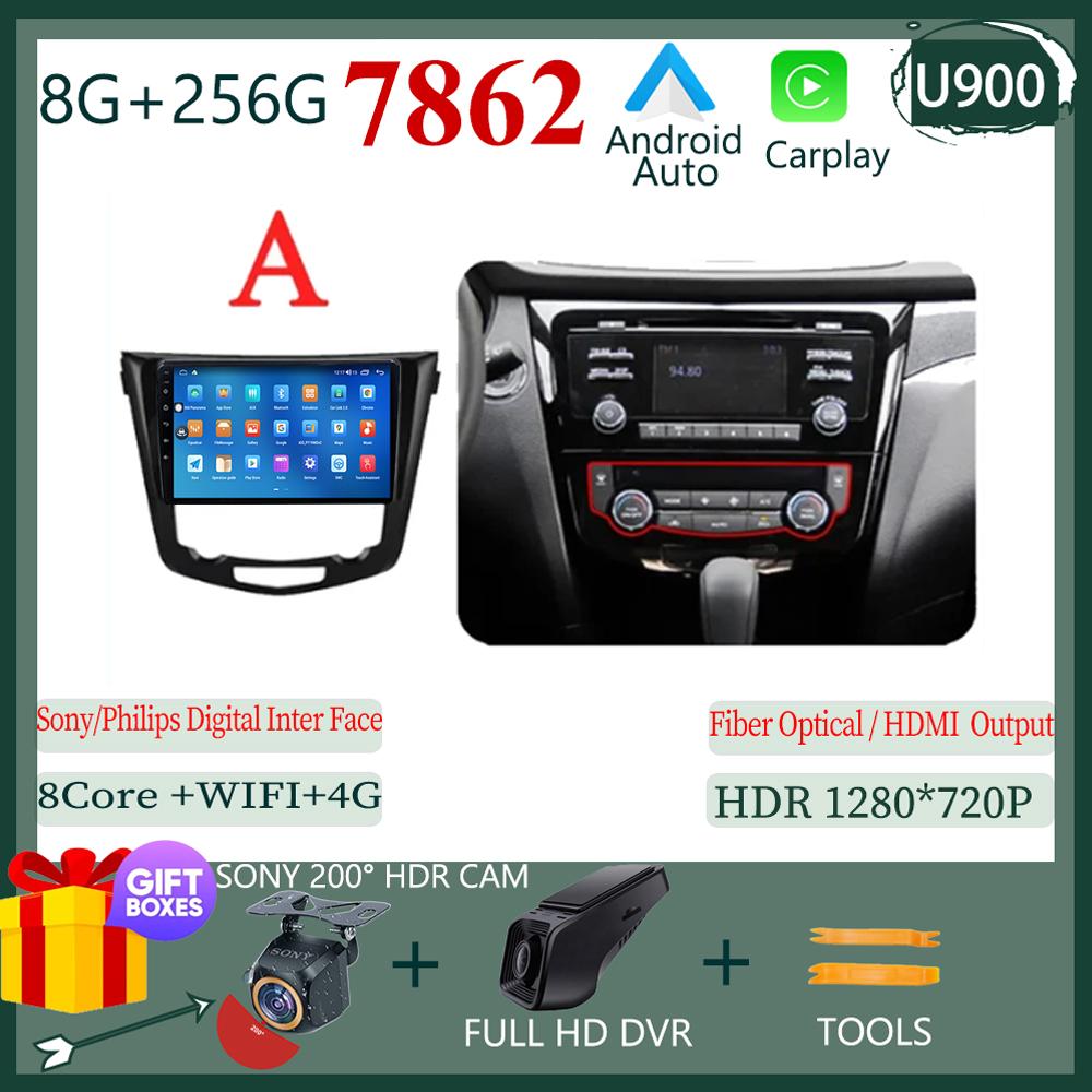 Android 14 AI Voice Wireless CarPlay Android Auto Radio для Nissan Qashqai J11 Nissan X trail T32 2014 - 2017 4G Car Multimedia