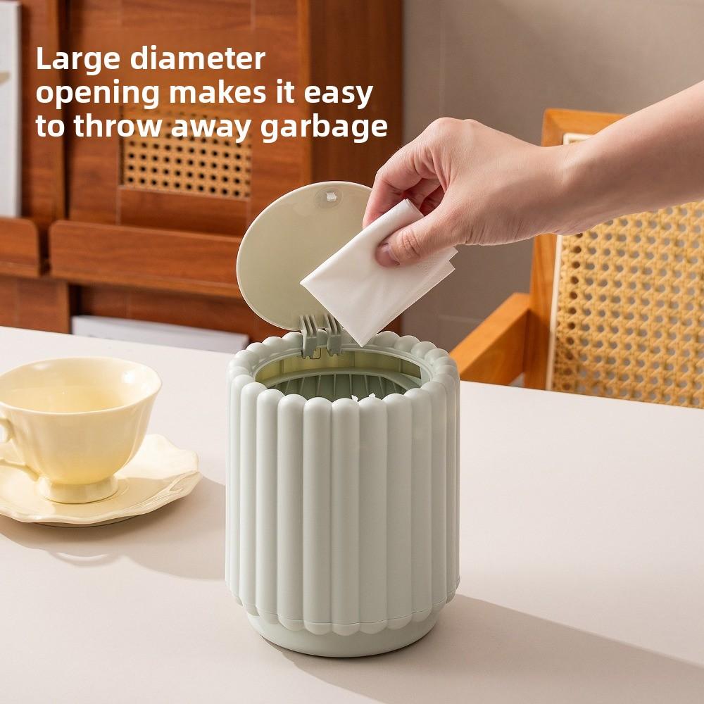 Large Opening Garbage Bin Press Open Lid Storage Bucket Durable Waste Bin  Office