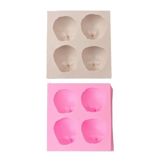 Силиконовая форма для головы куклы для украшения торта, 3D-формы для детского личика, кекса, шоколадной помадки, сахара, многоцелевая пищевая форма