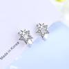 925 Sterling Silver Mosaic Cubic Zircon Pentagram Clip On Earring For Women Girl Simple Party Jewelry Gifts S-E1048